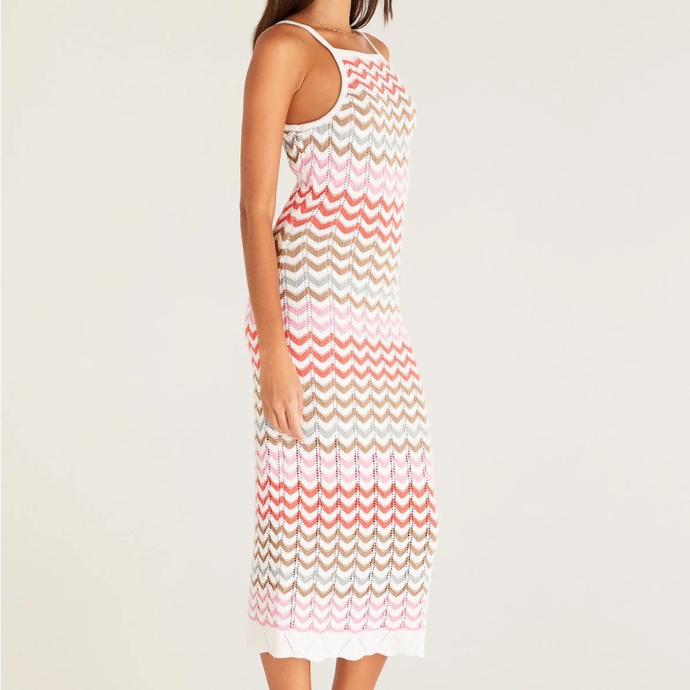 Rachel Zoe Crochet Midi Dress Size Large Multicolor